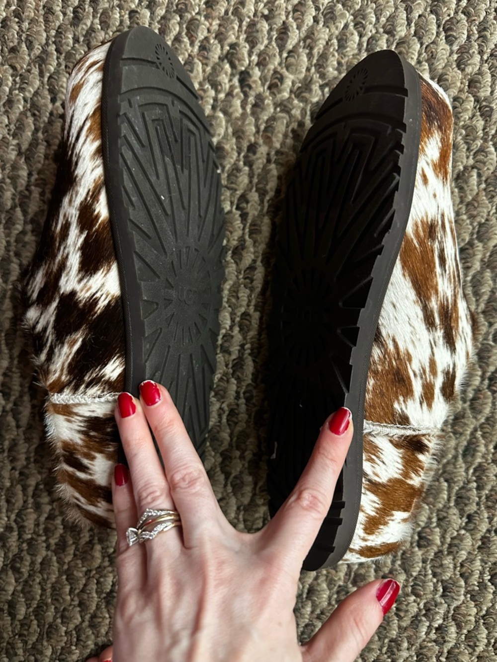 UGG Brown & White Cowprint Slip-On Clog - Picture 3 of 4